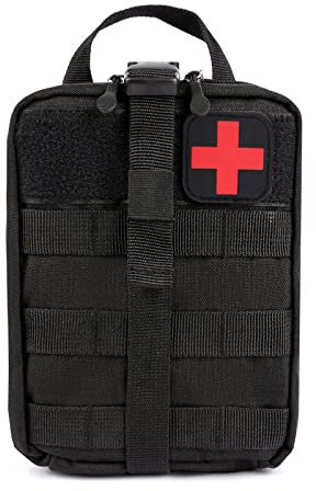 REDAPRIC Outdoor medizinische Tasche, 1000D Nylon taktische erste Hilfe Molle Tasche für Camping, Bergsteigen, Wandern, Jagd, Klettern (nur Tasche) (schwarz)