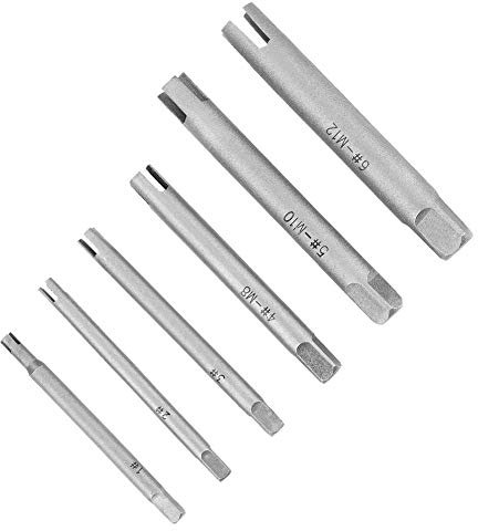 Gewindebohrer-Ausdreher-Set, Stahl-Gebrochener-Kopf-Wasserhähne-Entferner-Kit, Metrischer Ausdreher-Satz für Ausdreher, Gebrochen, Abisolierter Gewindebohrer (6 Stück)