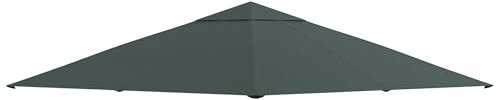 Outsunny Tetto di Ricambio 3x3m, Telo Sostitutivo per Gazebo da Giardino in Poliestere con 8 Fori di Ventilazione, Grigio