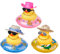Jscarlife 3 Stück Gummienten-Auto-Ornamente, gelbe Ente, Armaturenbrett-Dekorationen mit Mini-Hut, Schwimmring, Halskette, Sonnenbrille für Weihnachtsdekoration und Zuhause (F)