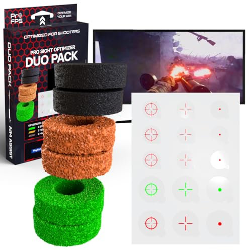 ProFPS 15er-Set Fadenkreuz Aufkleber Monitor & 6X Precision Rings Aim Ringe (Duo Pack) - PS5 Zubehör, PS4 Zubehör, Xbox Zubehör für Aim Assist & Aimbot - Playstation Zubehör & PS5 Accessories