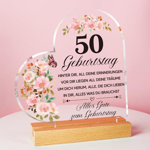 Geschenke zum 50. Geburtstag, Acryl-Plakette Mit Inspirierender Gravur, 1975 50. Geburtstag für Vater, Mutter, Freunde, Ehemann, Ehefrau, 50. Geburtstag Geschenkideen