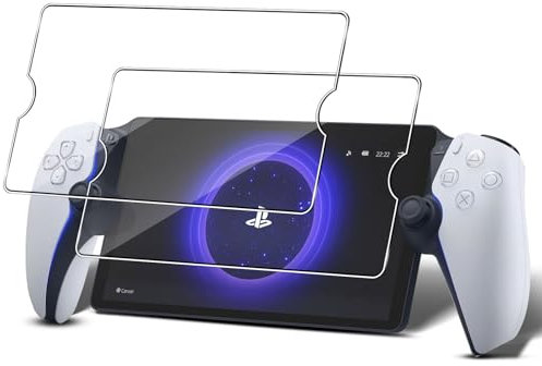 Holilo pour Sony PS5 Playstation Portal Verre Trempé, 【2 Pièces】 9H Dureté Résistant aux Rayures Verre Trempé Membrane, sans Bulles Anti-Empreintes HD Protection DéCran