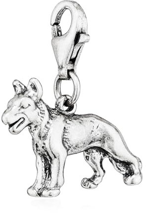 NKlaus Charm-Anhänger Schäferhund 925 Silber antik 20x13mm Silberanhänger Amulett 15173