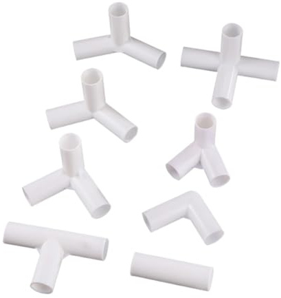 BREAKA 5 Stück Innendurchmesser 19 mm PVC gerade Verbindungsstelle 60/90/120/135 Grad T-Verbindungsstück Rohrverschraubung DIY Zelt Feste Armaturen (Color : 10-11.5 cm)