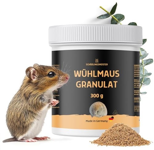 Schädlingsmeister - Granulato per arvicole – 300 g – protezione immediata – effetto a lungo termine – per giardino e vialetti – sicuro contro le minacce – Made in Germany
