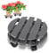 Ikodm 2X WPC Pflanzenroller Rund Ø 30 x 7,5 cm｜Blumenroller mit Rollen, Rolluntersetzer Tragkraft 80 kg｜Kübelroller für den Innen- und Außenbereich｜Rollbrett für Pflanzen, Blumentopf (Anthrazit)
