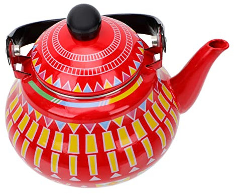 Ciieeo Großer Küchen-teekessel Roter Emaille-wasserkocher in Geometrischer Birnenform Für Die Warmwasserbereitung Im Haushalt