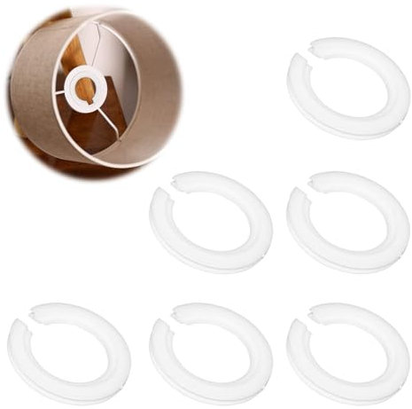 LIAMGUS 6 PCS lampshade Reducer Ring, E27 to E14 Lampshade Reducer Ring, Light Shade Adapter Ring, Plastic Lamp Shade Ring Converter, for Support Lamp Shade with Duplex Ring Fitting (White)