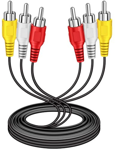 SENLIXIN Câble composite audio vidéo 3 RCA 3 mâles vers 3 mâles pour TV, magnétoscope, DVD, satellite et récepteurs home cinéma (1)