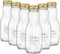Bormioli Rocco 6x 1L Quattro Stagioni Glass Juice Bottles with Screw Top Lid - Clear Reusable Water Smoothie Milk Drink Fridge Storage Containers