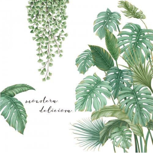 Stickers Muraux Plante Tropical, Autocollants Muraux Feuille de Palmier, Autocollants Mur Etanche Amovible Feuilles, Tropicaux Plante Feuille Palmier Autocollants, pour DIY Chambre à Coucher, Salon