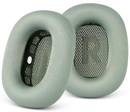 GEVO Mesh Stoff Ohrpolster für AirPods Max 1&2 Kopfhörer (Grün) | Atmungskraft | Magnetisch