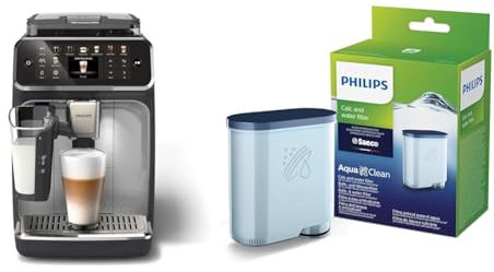 Philips Serie 5500 Vollautomatik LatteGo Espressomaschine & Wasserfilter für Espressomaschine, Kein Entkalken bis 5000 Tassen, Einzelpack