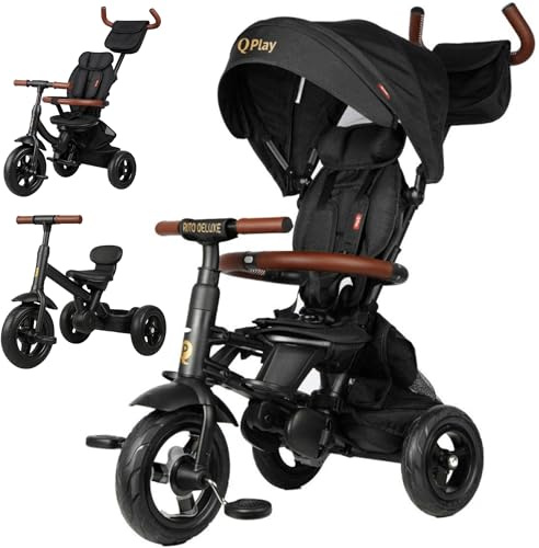 Ocio Trends Kinderwagen New Rito Star Deluxe Dreirad, Schwarz