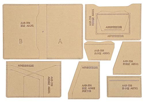 Klare Acryl-Geldbörsen-Schablonen-Schablone und Reisepass-Set für Lederhandwerk, DIY, enthält mehrere Größen für Vielseitigkeit beim Basteln, transparent für präzises Schneiden,