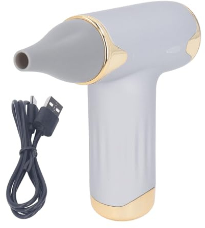 Tbest Secador de Pelo para Mascotas, Alta Velocidad, 4 Niveles, Viento, sin Cuchilla, 60 W, Secador de Pelo Eléctrico, Soplador de Polvo de Mano para Gatos y Perros (Silver)