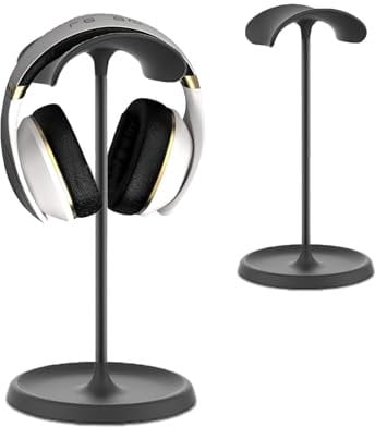 Wjelet Kopfhörer Ständer, Kopfhörerhalter mit Ablagefach, Schwere Basis Gaming Headset Halterung Kopfhörer Halterung für AirPods Max, Beats, Bose, Sennheiser, Sony (Schwarz)