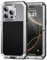 Lanhiem for iPhone 16 Pro Max Metal Case, Heavy Duty Shockproof Tough Rugged Case with Built-in Glass Screen Protector, 360 Full Body DustProof Protective Cover for iPhone 16 Pro Max 6.9, Silver