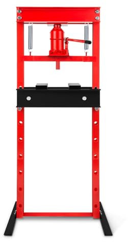 EBERTH Pressa idraulica da officina 12T, regolabile a 8 posizioni, altezza massima di lavoro 750 mm, larghezza di lavoro 430 mm, altezza totale 1335 mm, 2 ganasce di supporto, cilindro idraulico
