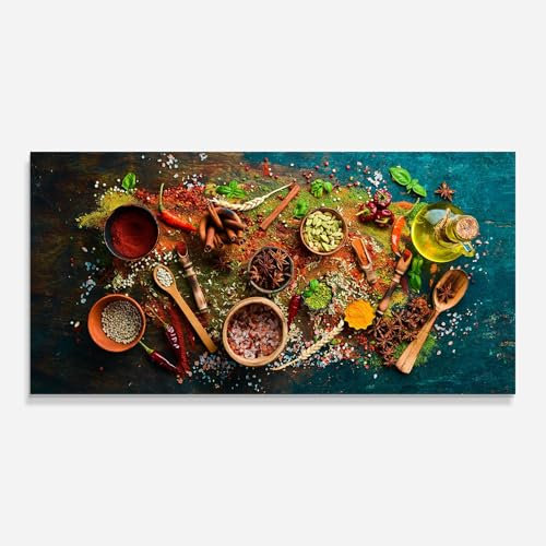 ARTHUB® Küchenrückwand aus Glas 60x150 cm, 5mm ESG | Spritzschutz, Glasplatte, Herdspritzschutz, Wandschutz für Herd, Hartglas, Lebensmittel, Gewürze, Seasonings Mix