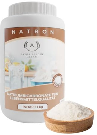 Natron Pulver 1kg Lebensmittelqualität E500ii | Natriumbicarbonat Backsoda Backpulver Backing Soda Natriumhydrogencarbonat | zum Putzen Reinigen rein Premium Qualität
