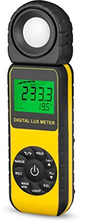 Lichtmesser, Spektrometer/Beleuchtungskörper- / Beleuchtungskörper-Hand-Umgebungstemperatur-Messgerät bis 300.000 Lux-Beleuchtungsmessgerät,Breites Anwendungsspektrum