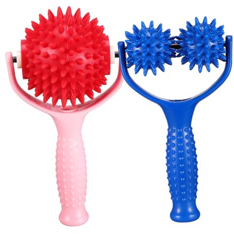 SOESFOUFU 2stücke Handmassager Mit Ergonomischem Griff Manuelle Nacken Rückenmassagegeräte Zur Muskelentspannung Vielseitige Handroller Für Bein Rückenmuskulatur Einfache Handhabung Für Zuha