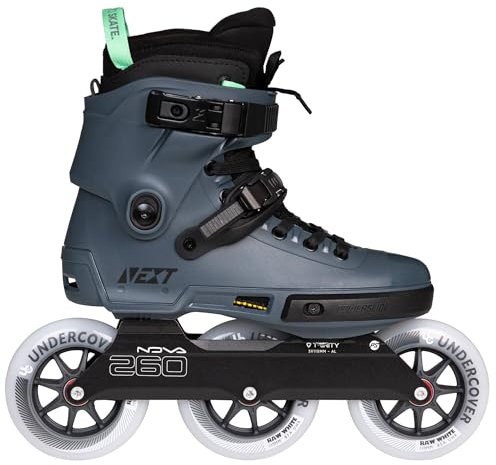 Powerslide Next Pro 110 – Urban Inline Skates für Damen und Herren mit Trinity 3-Punkt-Montage, 3x110mm Undercover Rollen & Wicked ABEC 9 Kugellager in Petrol/Dunkelblau 42-43