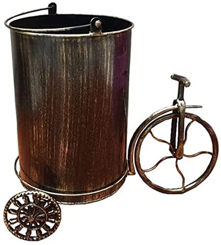 Poubelle en métal de style industriel rétro en forme de vélo, pour bureau, loft, magasin, bar extérieur