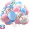 Ovanda Ballons roses et bleus pour anniversaire, fête prénatale, révélation sexuelle, ballons à confettis rose et bleu clair, décoration de mariage, fiançailles, fête prénatale, anniversaire