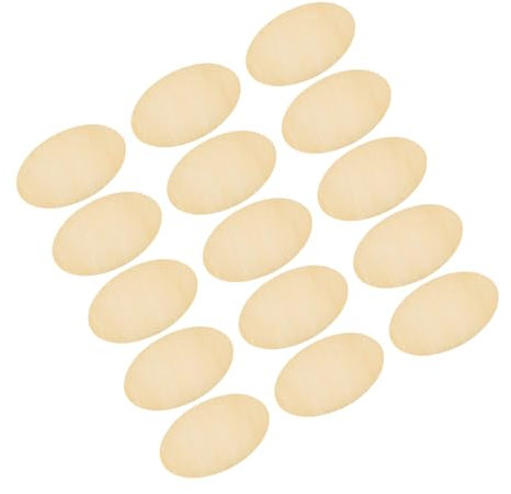 HOMSFOU 12Pcs Stücke ovale Holzspäne Holzkreise für Mittelstücke Runde Holzscheiben zum Basteln Holzscheiben für Mittelstücke Dinge zum Anmalen hölzerne Runden Buchsbaum
