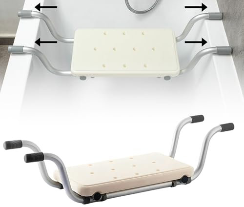 72-82 cm Bath Seat for Adults Elderly, Suspended Bath Seat for Disabled or Injured, Suspended Bath Bench Lightweight Bathtub Shower Transfer Board for Elderly Disabled Injured