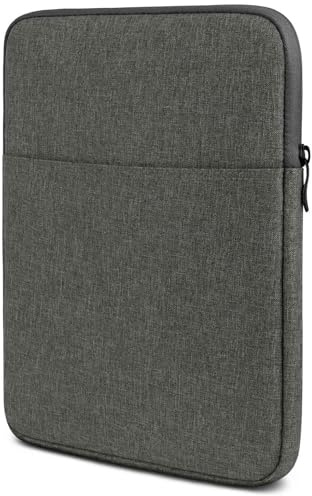 moex Tablet Hülle für Acer Iconia Tab A10 Tasche mit Reißverschluss und Fach für Zubehör, Nylon Stoff Sleeve weich Gepolstert, Schutzhülle Minimalistisch Dash Case, Dunkelgrau