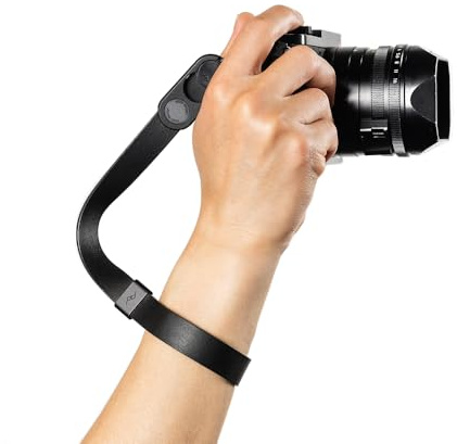 Peak Design Cuff Form Leather Camera Wrist Strap, Black, Compatible with DSLR, Compact and Point-and-Shoot Cameras, Quick Release & Connection, 100 lb Capacity, Camera Straps for Photographers