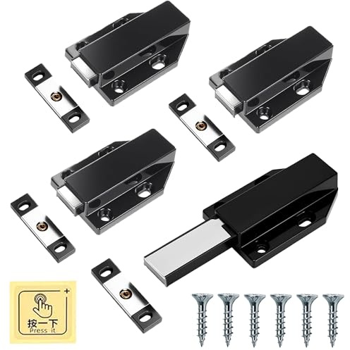 Magnetic Push Latches for Cabinet Doors, Heavy Duty Push to Open Catches