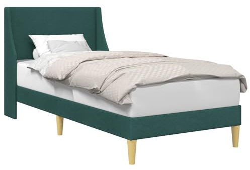 vidaXL Bettrahmen mit Kopfteil Verbindungsplatte, Moderner Bettrahmen, rechteckiges Design, mit Stoff bezogen, platzsparender, Cooler Schlafzimmerschrank