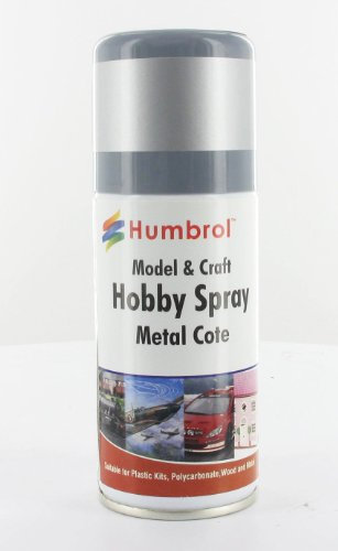 Humbrol Metalcote Spray Paint - AD6995 No 27002 Polished Aluminium 150ml - Model Paints for Plastic Kits, Fast-Drying for Crafting Surfaces Including Fabric & Metal Models