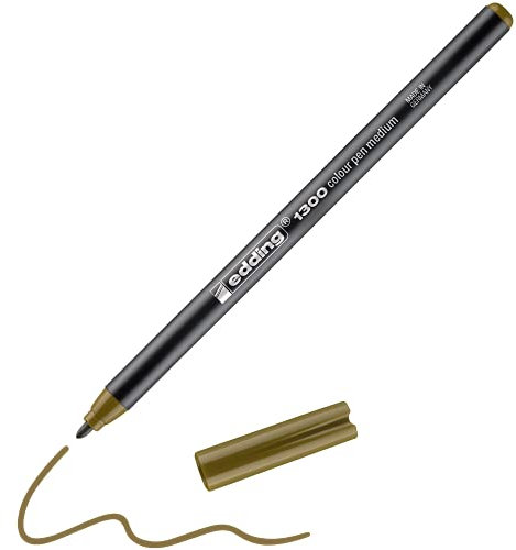 edding 1300 Fasermaler medium - olivbraun - 1 Stift - Rundspitze 2 mm - Filzstift zum Zeichnen und Schreiben - Filzstift für Schule, Mandala, Bullet Journal