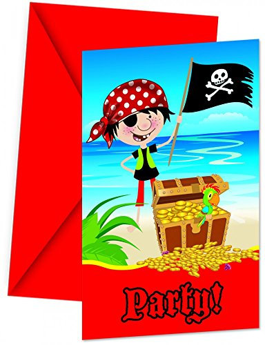 Kleine Piraten 6 Einladungskarten