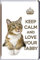 Keep Calm and Love Your Tabby Fridge Magnet with a Picture of a Cute Tabby Cat. A Unique Birthday or Christmas Stocking Filler Gift for a cat Lover.