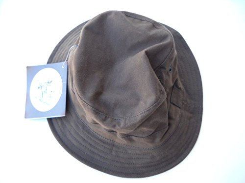 Hut Jagd Angeln Wasserdicht Regenschutz Baumwolle gewachst Fischerei Mütze S braun