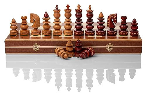 Master of Chess Luxus BIZANT 59cm / 23in Intarsien aus Holz Schachspiel, Byzantium, handgefertigte Klassische Schachspiel mit Kirsche Schachfiguren
