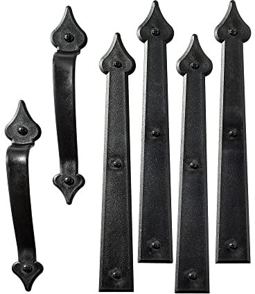 Cre8tive Hardware Türscharniere und Griffe, 40,6 cm, Schwarz, 6 Stück