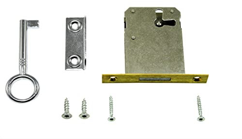 SN-TEC Einsteckschloss/Möbelschloss/Schrankschloss, Dornmaß: 50mm, (Gesamttiefe 65mm), rechts/links/oben verwendbar incl. Schließblech incl. Montagematerial