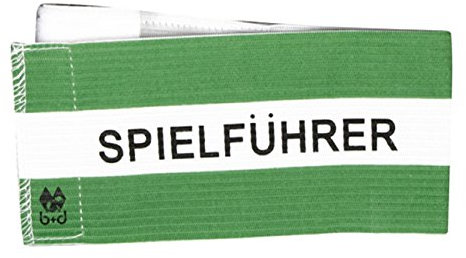B+D Spielführer Klett Armbinde (GRÜN/Weiss)
