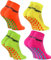 Rainbow Socks - Fille Garçon Chaussettes Antidérapantes de Sport - 4 paires - Orange Rose Vert Jaune - Taille 24-29