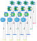 QLEBAO Toothbrush Heads Compatible with Oral b Electric Toothbrush Head,4Sensitive Clean,4Precision Clean,4Floss Clean,4Cross Clean Replacement Brush Head for 16PCS