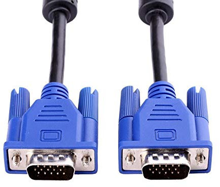 AISIBO HD15 15Pin Gold Plated DB15 VGA Male to Male Monitor Cable VGA to VGA TV Computer Monitor DVD Wire Cord (5 Ft Blue Connector)