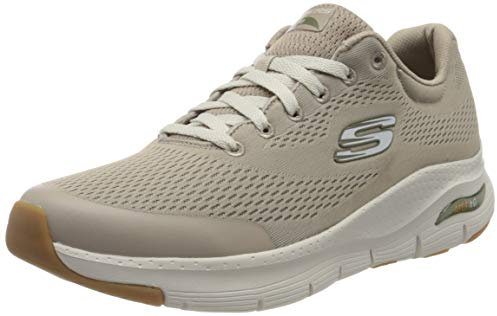 Skechers Arch FIT, Zapatillas Hombre, Taupe Textile Synthetic Trim, 44 EU